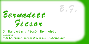 bernadett ficsor business card