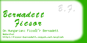 bernadett ficsor business card
